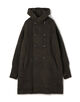 ウール カシミヤ シルク フーデット ダブルブレスト ニットコート