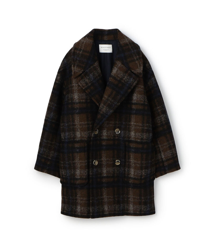 ボンディングチェック ダブルブレストコート