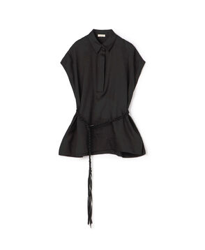 シルクリネンクロス ボクシーブラウス