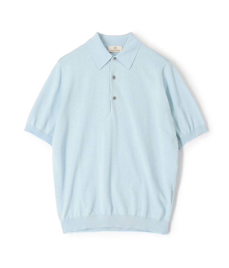 シルクコットン ニットポロシャツ