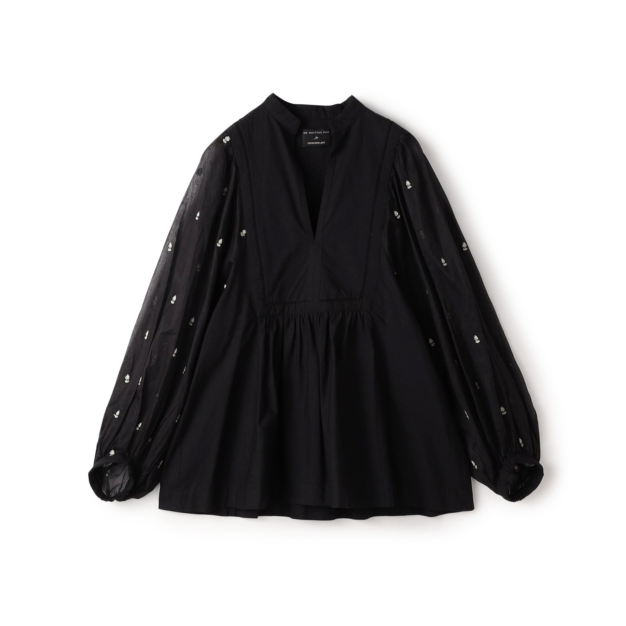別注】ne Quittez pas BLACK POPLIN ORGANZEシャツ｜トゥモローランド