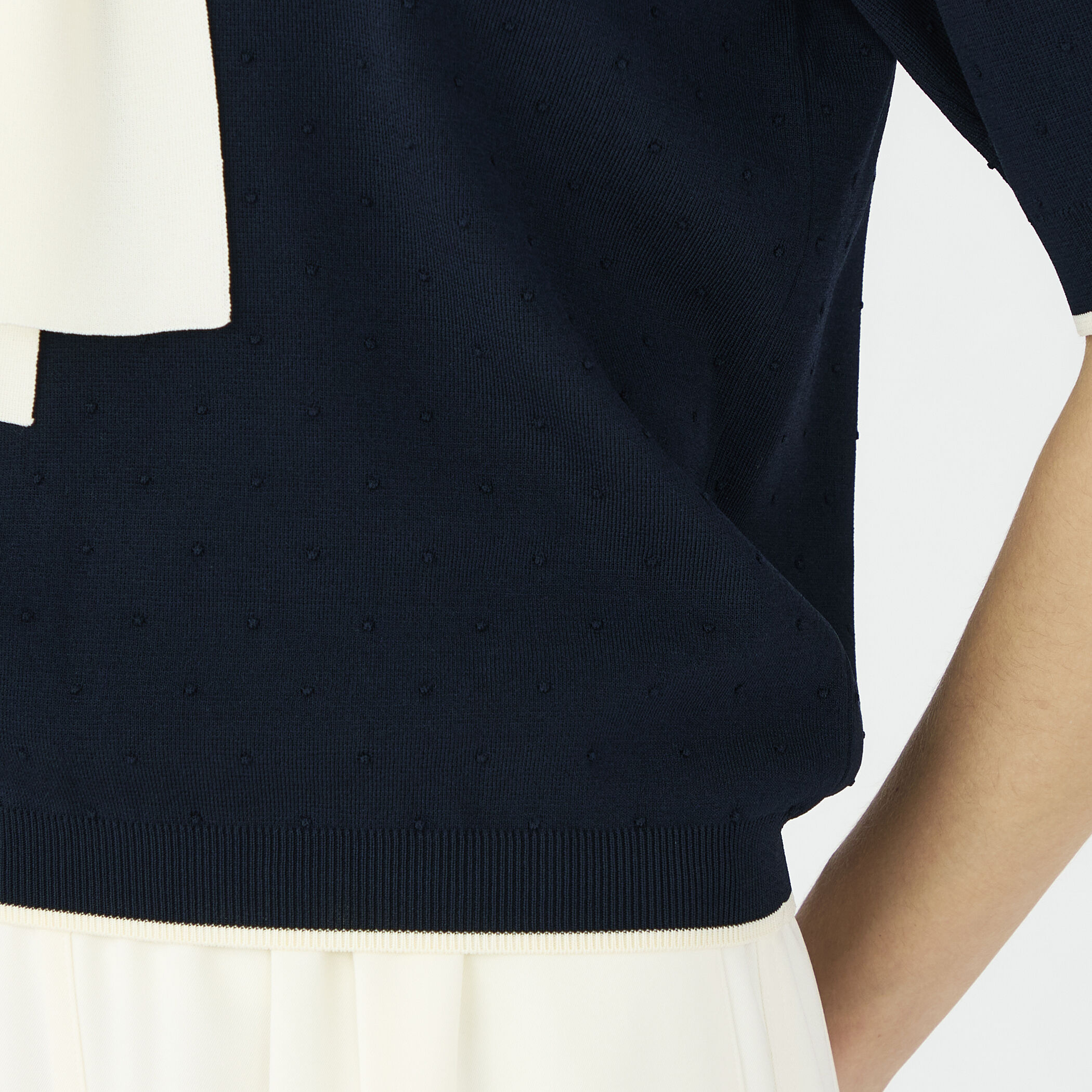 一部追加予約】ストレッチタックドット ボウタイプルオーバー