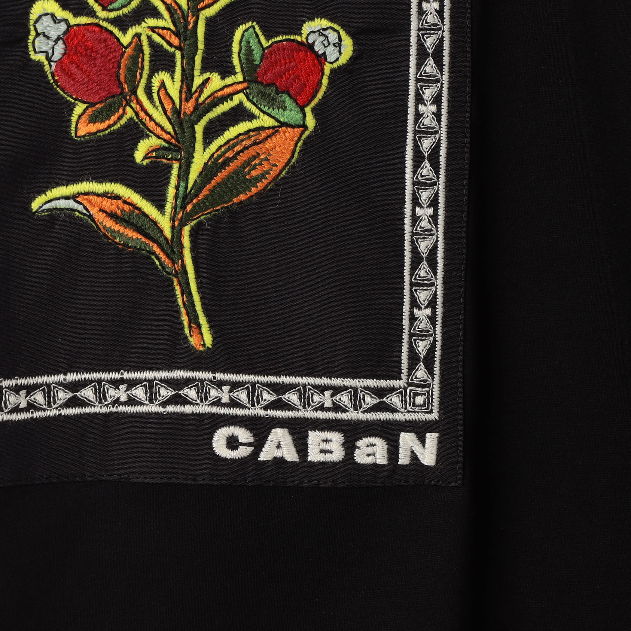 CABaN スビンコットン ビンテージフラワーエンブロイダリーT