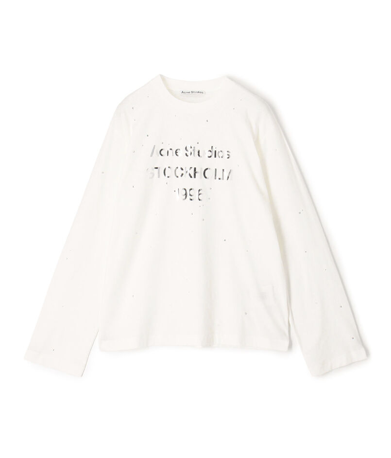 Acne Studios ラインストーン ロゴTシャツ