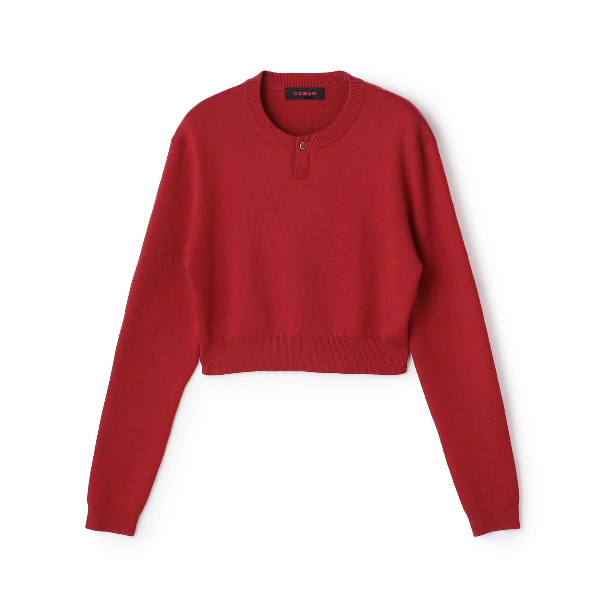 コットンカシミヤ ヘンリーネッククロップドプルーバー