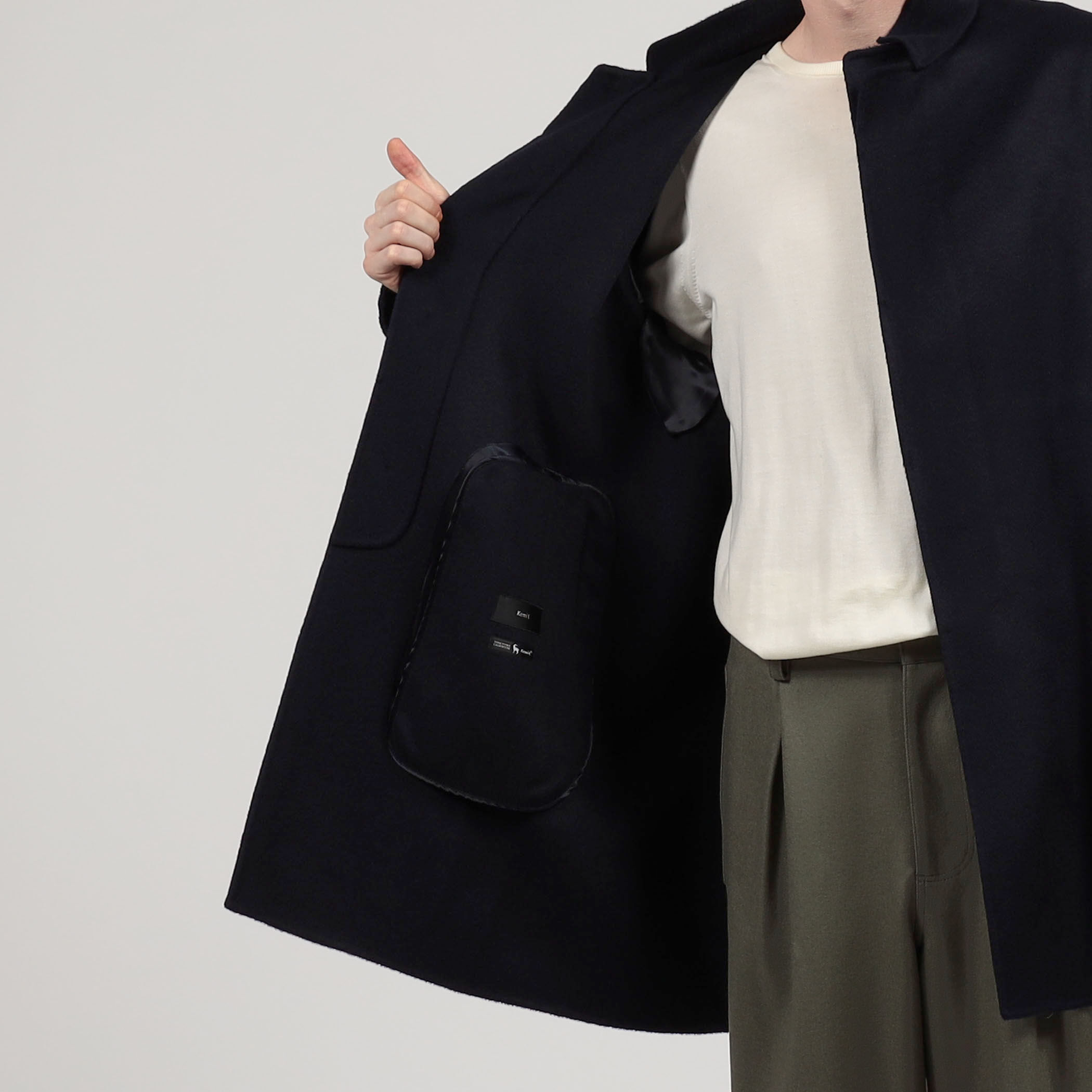 カシミヤ ダブルフェイス スタンドカラー コート｜トゥモローランド