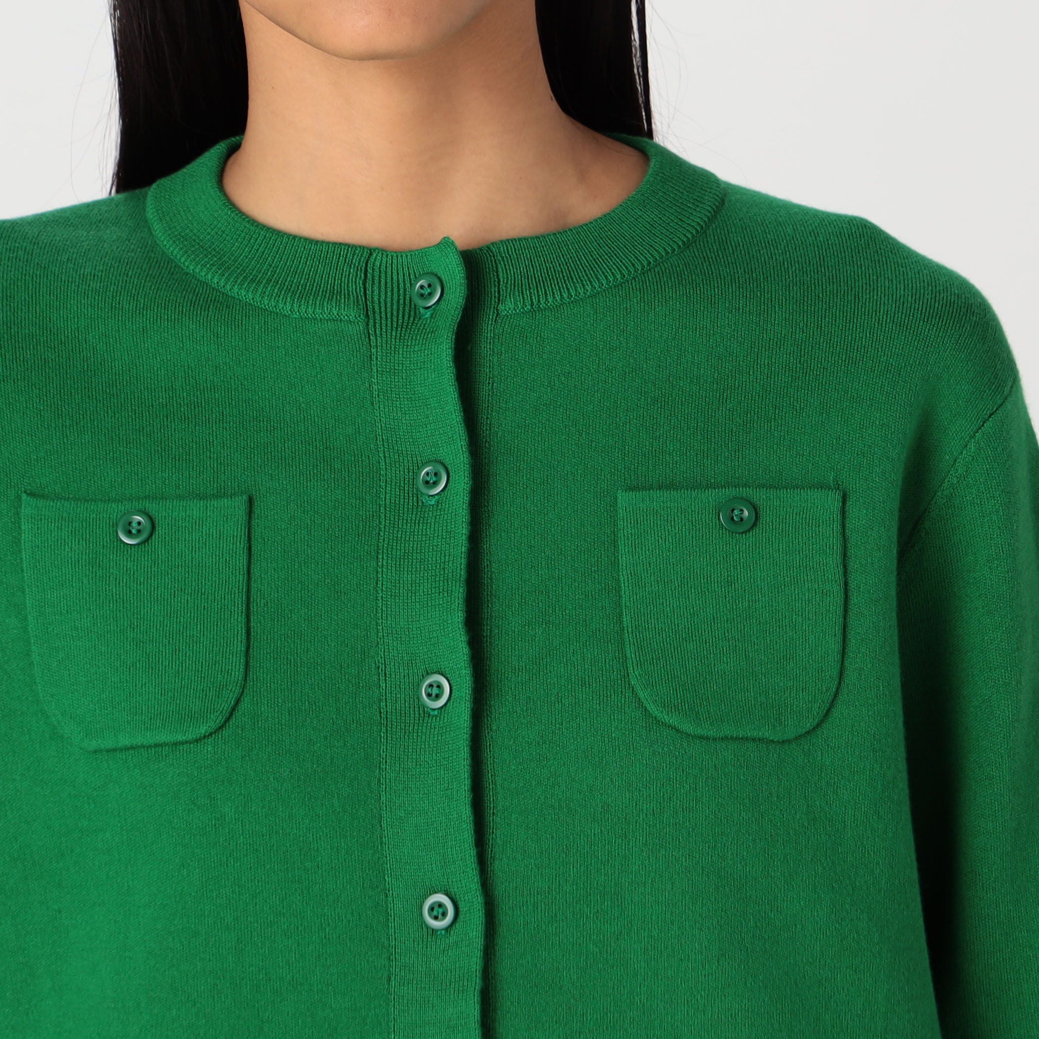 CABaNグリーン　S CABaN コットンカシミヤ クルーネックプルオーバー Green S - メルカリ