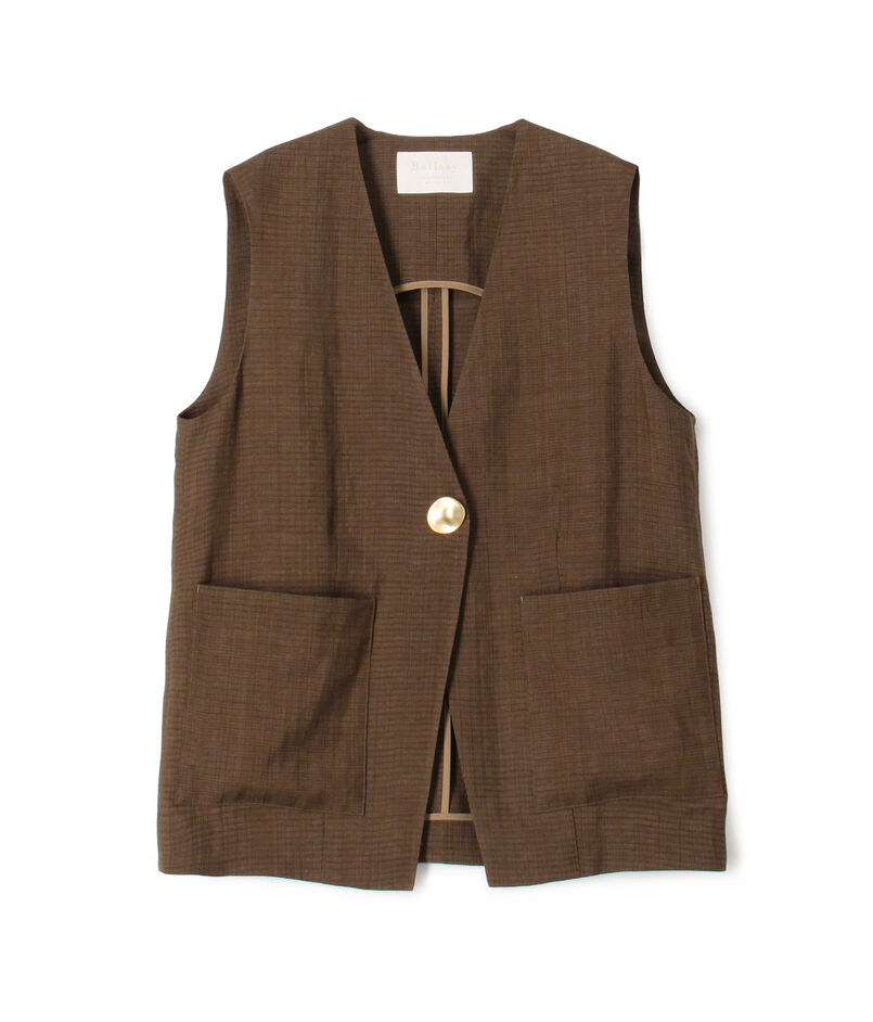 レーヨンリネンブッチャー コクーンジレ