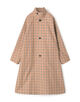 コットンツイル グリッドチェッスタンドカラーコート