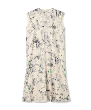 green print cocoon silhouette Dresses