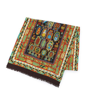 Drake&rsquo;ｓ CARPET PRINT TUBULAR SCARF ウールシルクプリントスカーフ