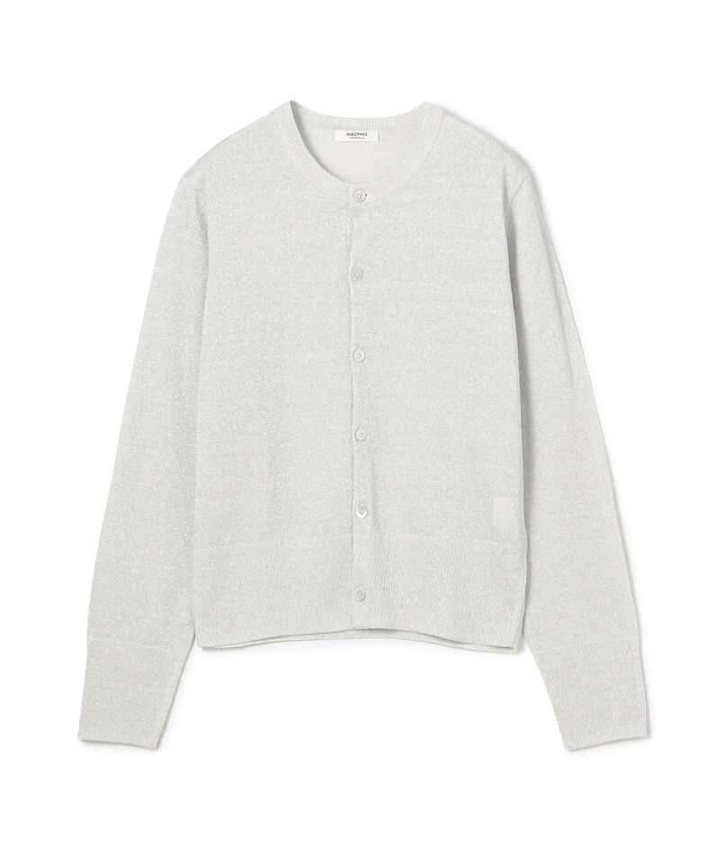 プレーンリネン クルーネックカーディガン