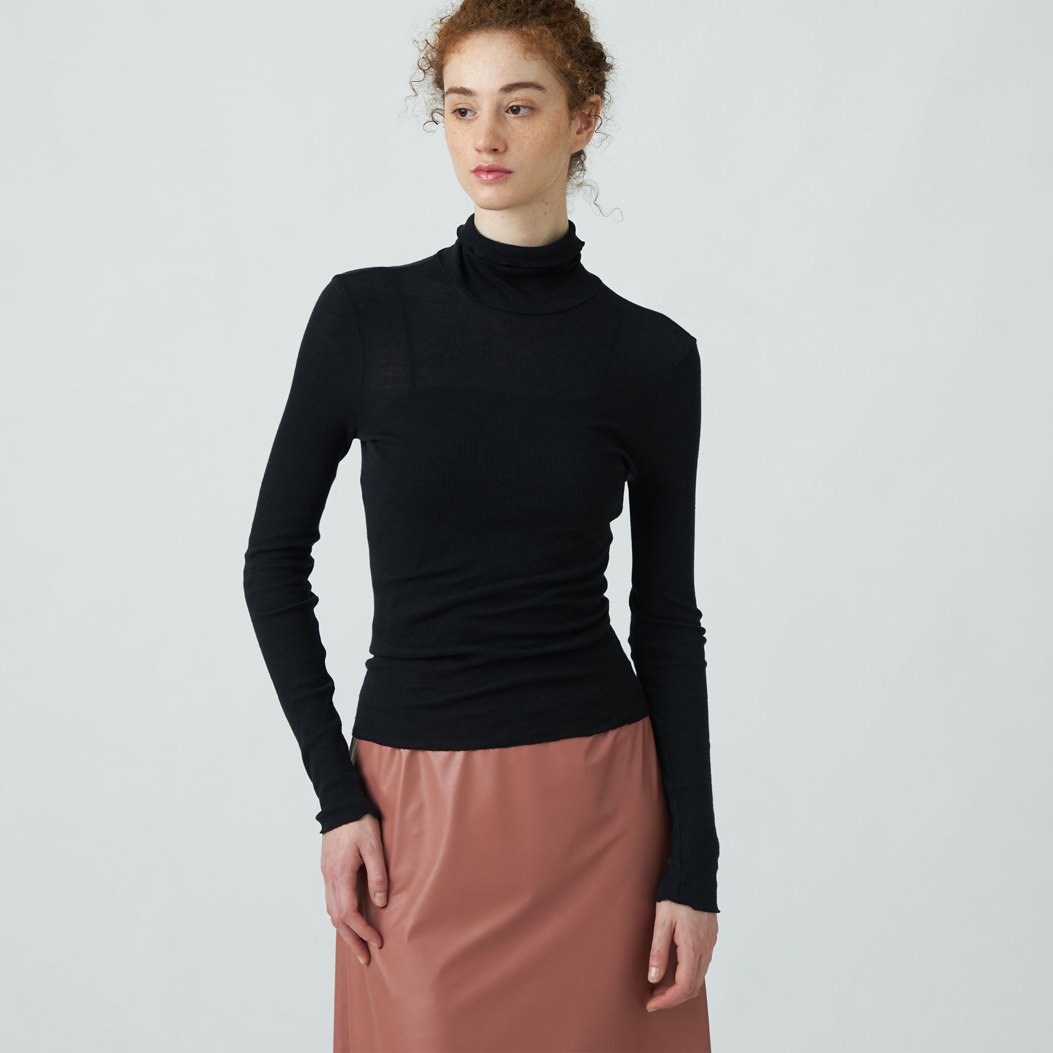 Ballsey  コットンシルクリブタートルネックプルオーバー　65ブルー コットンシルクリブ タートルネックプルオーバー