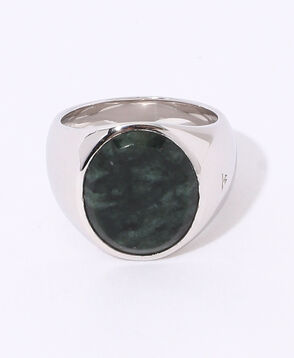 ■TOM WOOD オーバル グリーンマーブル リング