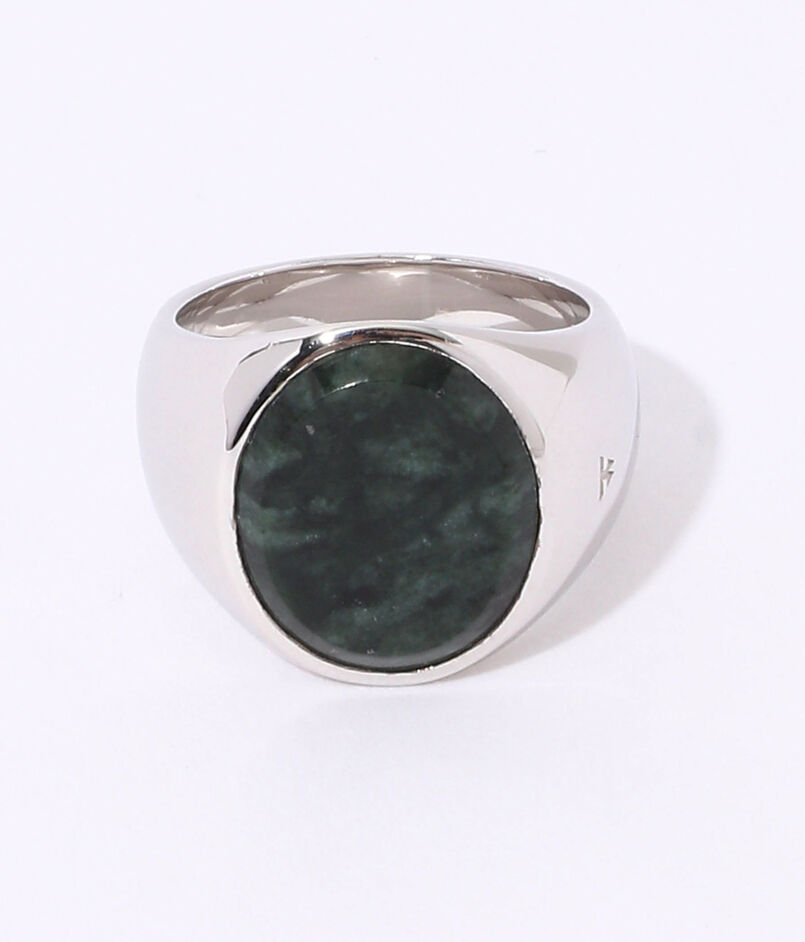 ■TOM WOOD オーバル グリーンマーブル リング