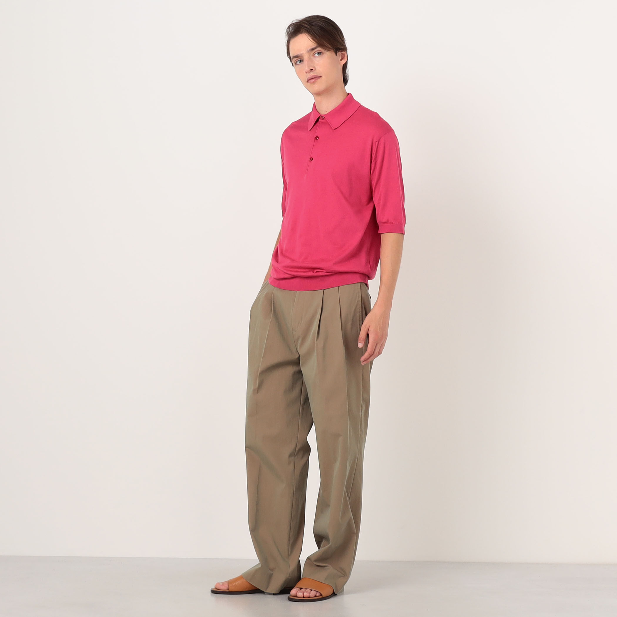別注J】JOHN SMEDLEY 30Gシーアイランドコットン ニットポロ ISIS