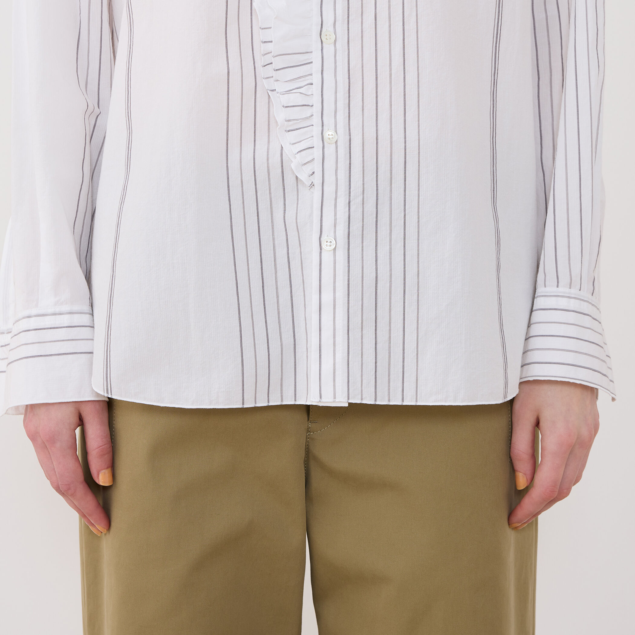 コットンサッカー フリルカラーシャツ｜トゥモローランド 公式通販