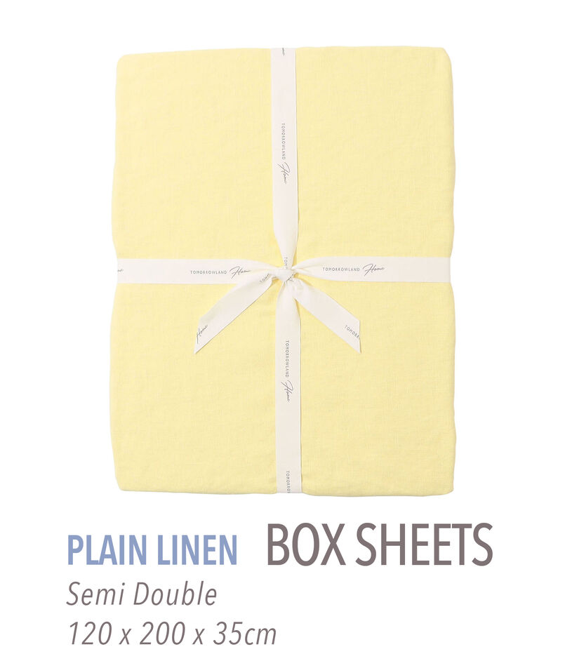 プレーンリネン ボックスシーツ（セミダブル）