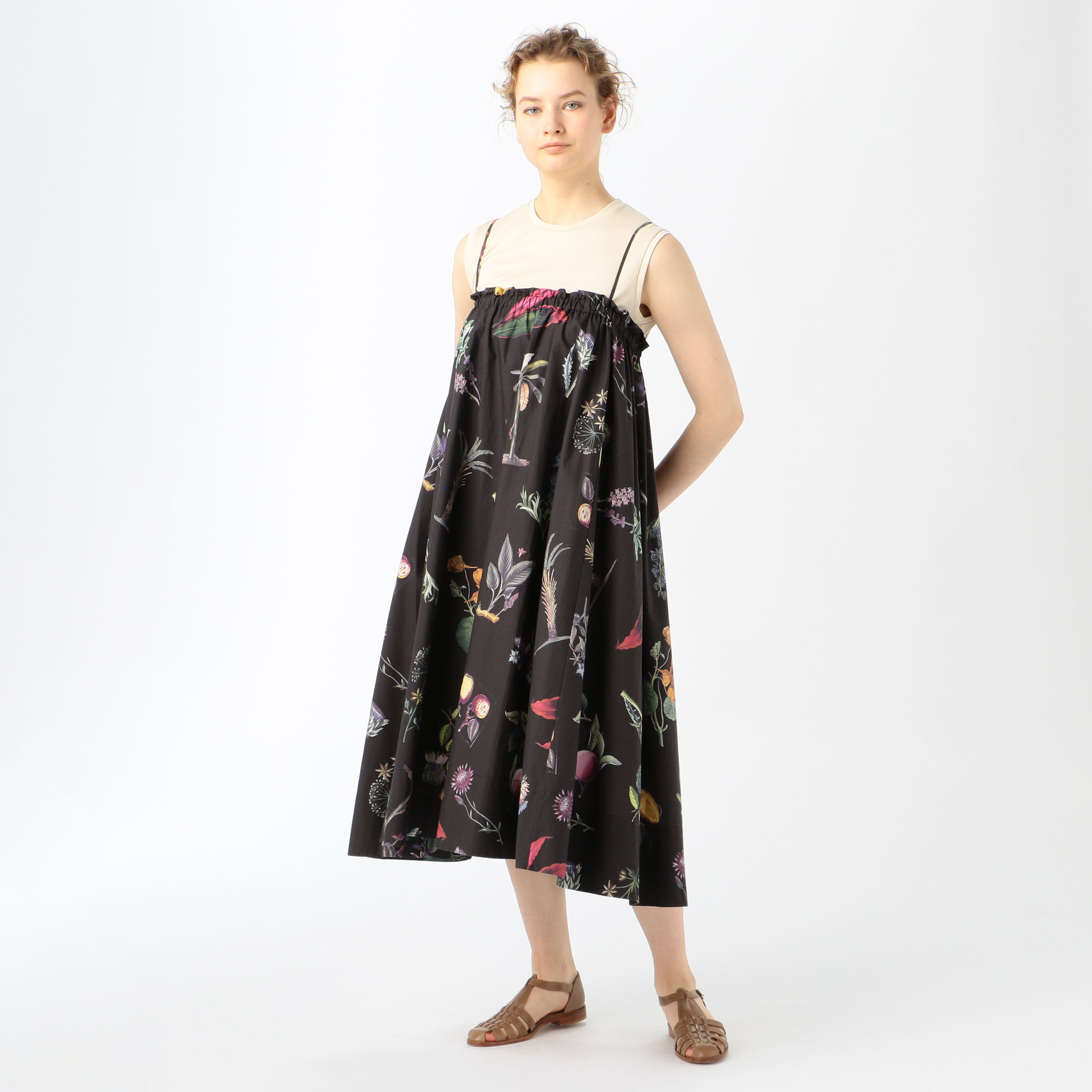□CABaN NEW BOTANICAL コットン ロングスカート