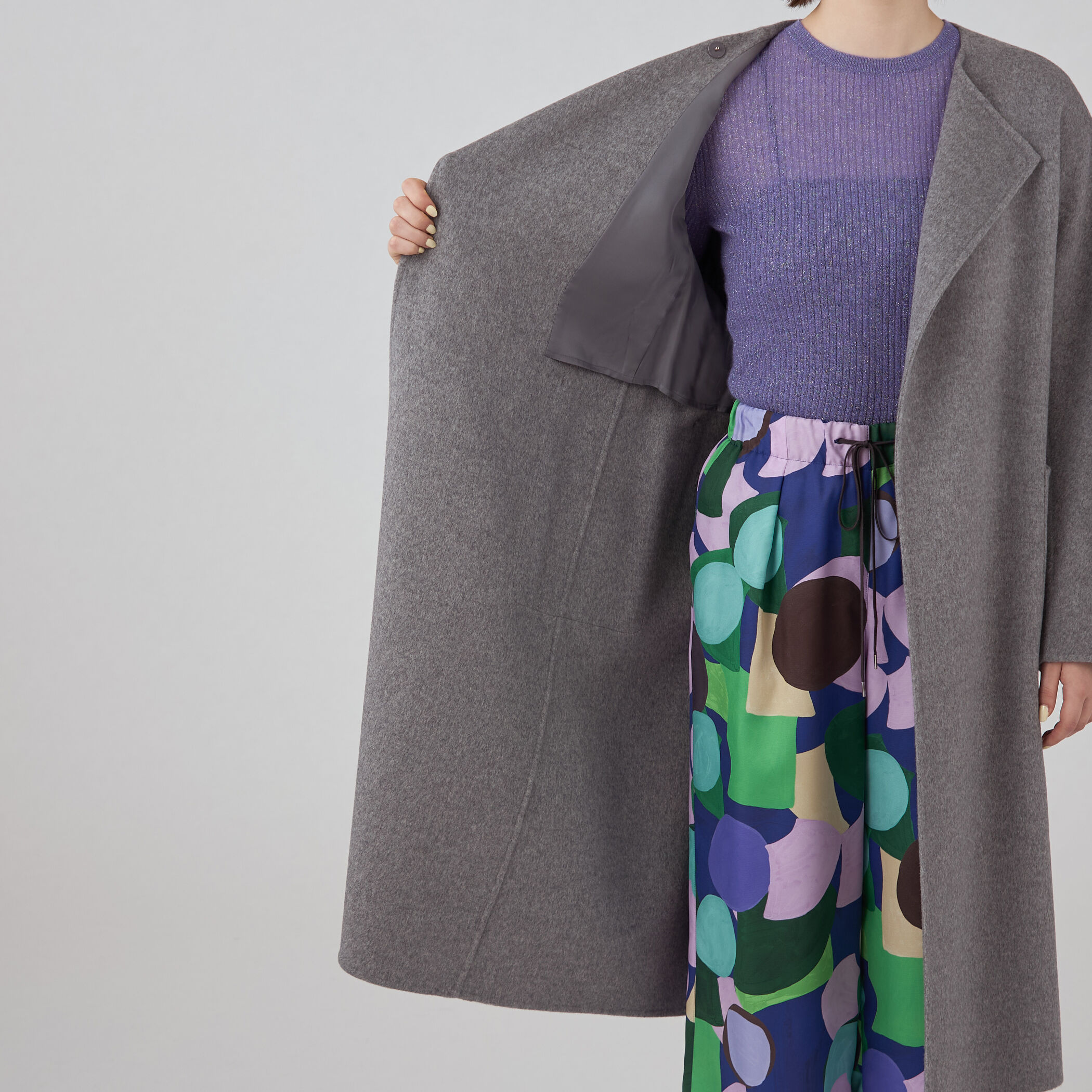 【最終値下】BALLSEY リアルムートン ノーカラーロングコート 最終値下】BALLSEY リアルムートン ノーカラーロングコート