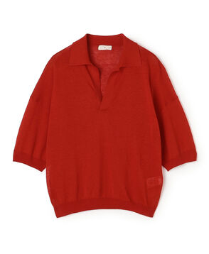 リネンコットン スキッパープルオーバー