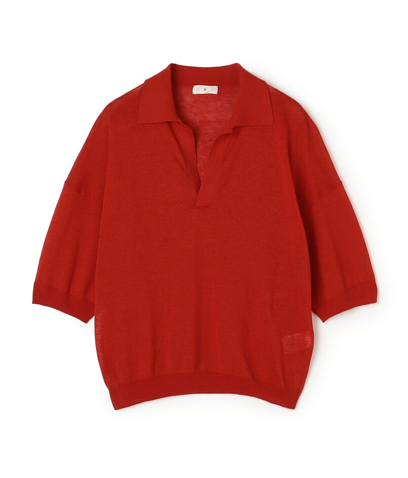 リネンコットン スキッパープルオーバー