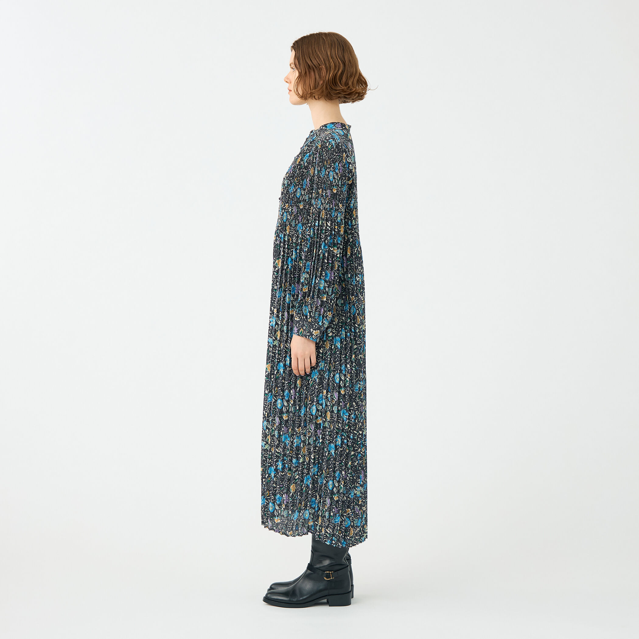 ポリエステルプリーツ バンドカラーワンピース｜トゥモローランド 公式通販