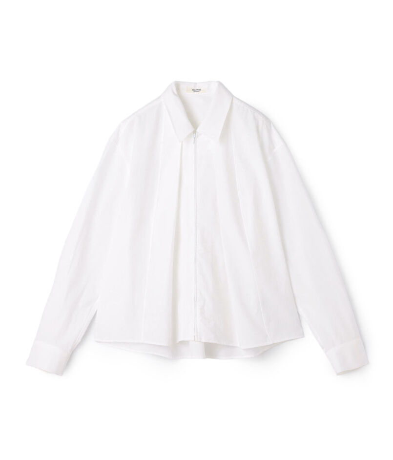 コットンタイプライター ジップブラウス