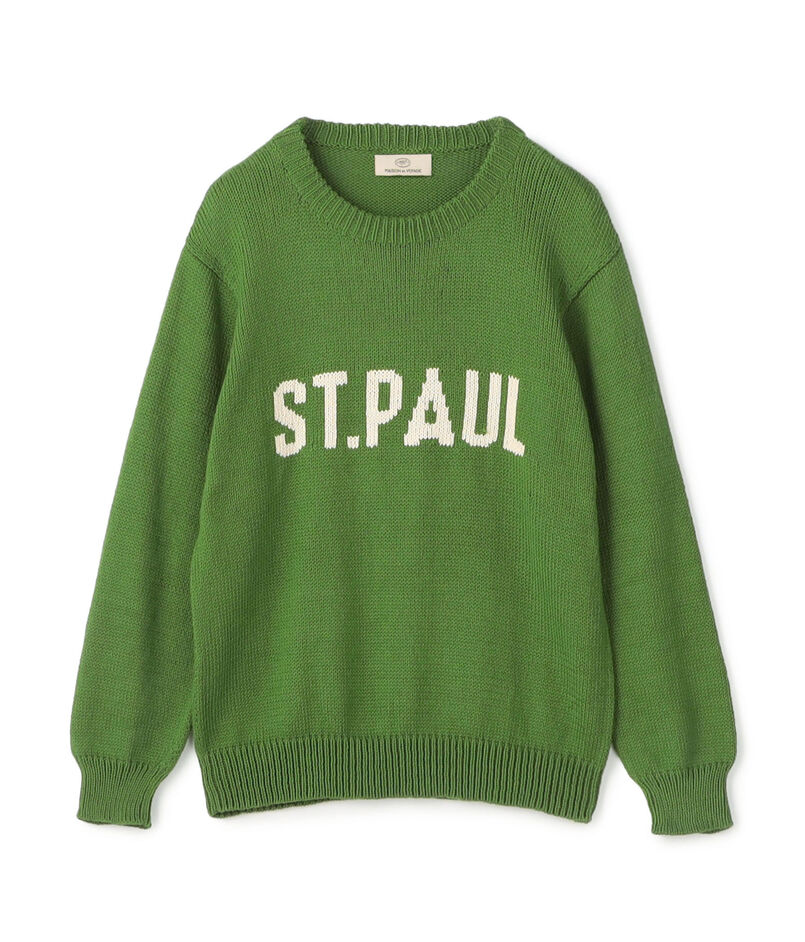 コットンインターシャロゴ クルーネックプルオーバー