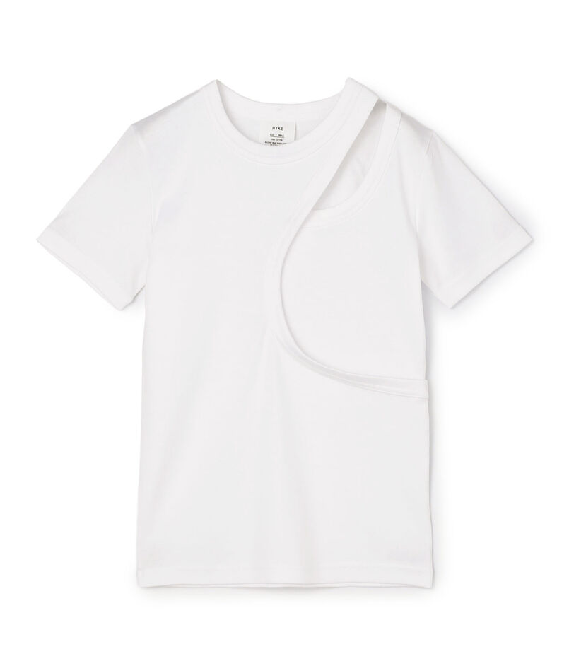 HYKE LAYERED SHORT-SLV TEE レイヤードTシャツ