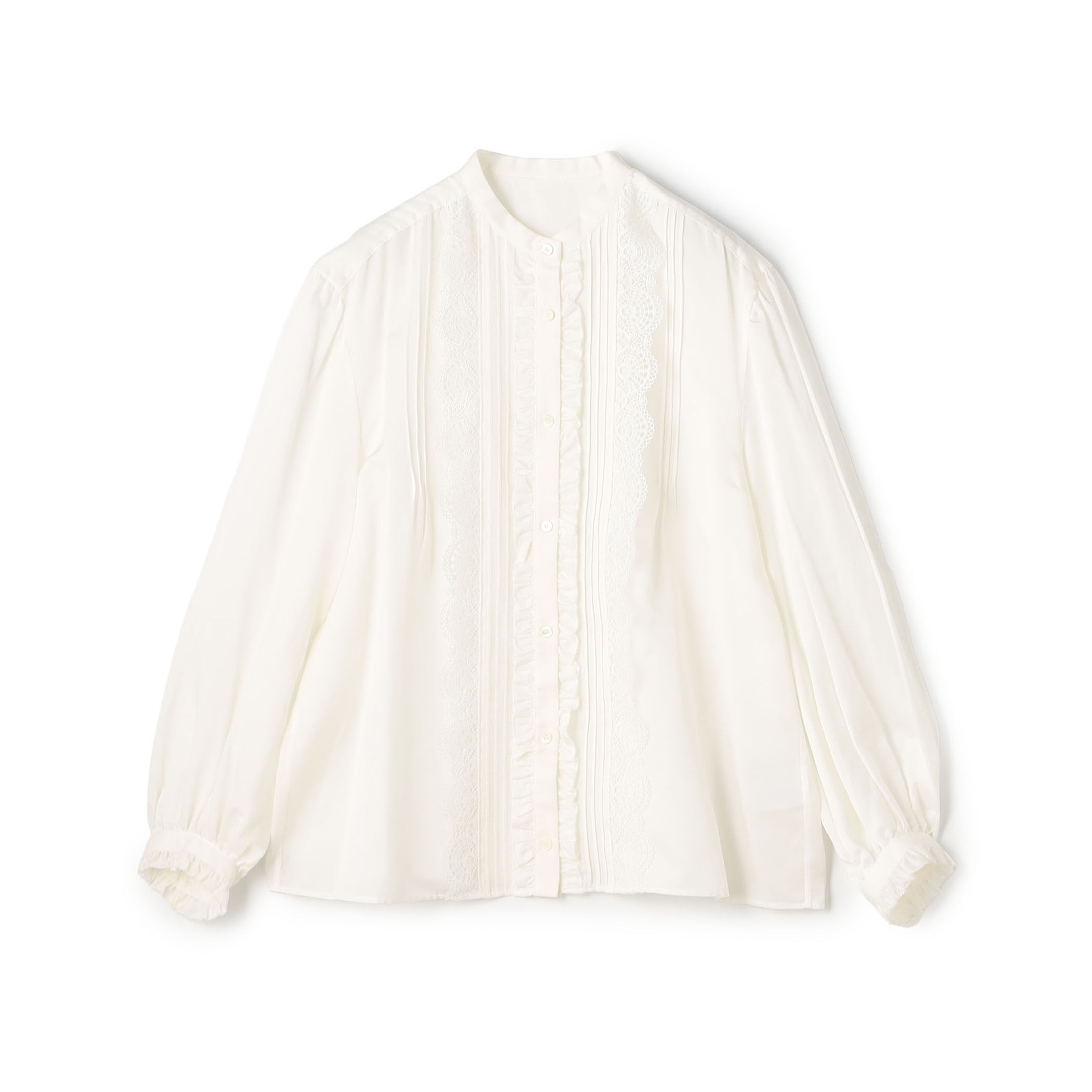 【Ballsey】コットンシルクサテン タックフレアブラウス 36 シルク混 ボールジィ Ballseyコットンシルクサテン タックフレアブラウス （33
