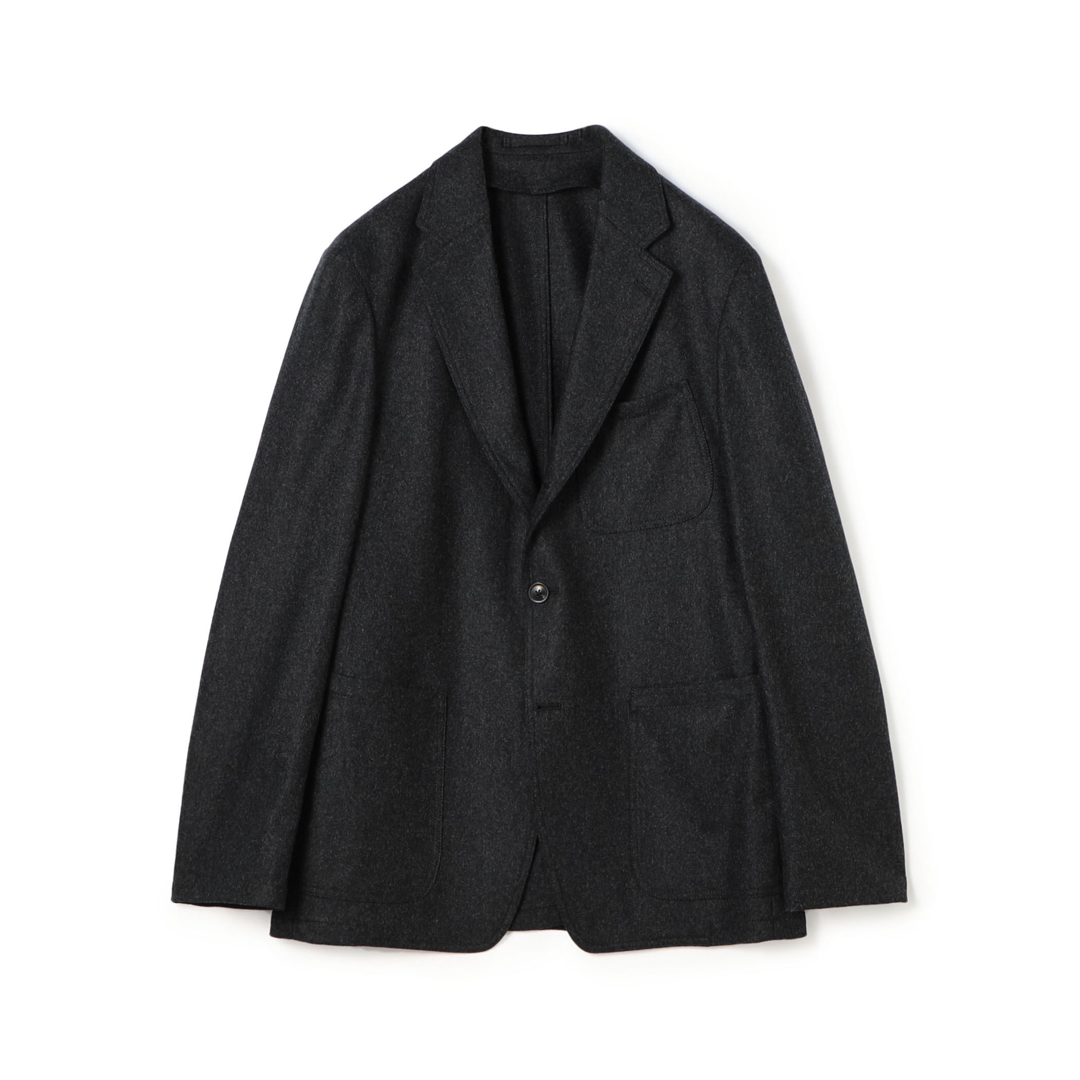 ウーレンフランネル シングルブレステッド3Bジャケット Vitale