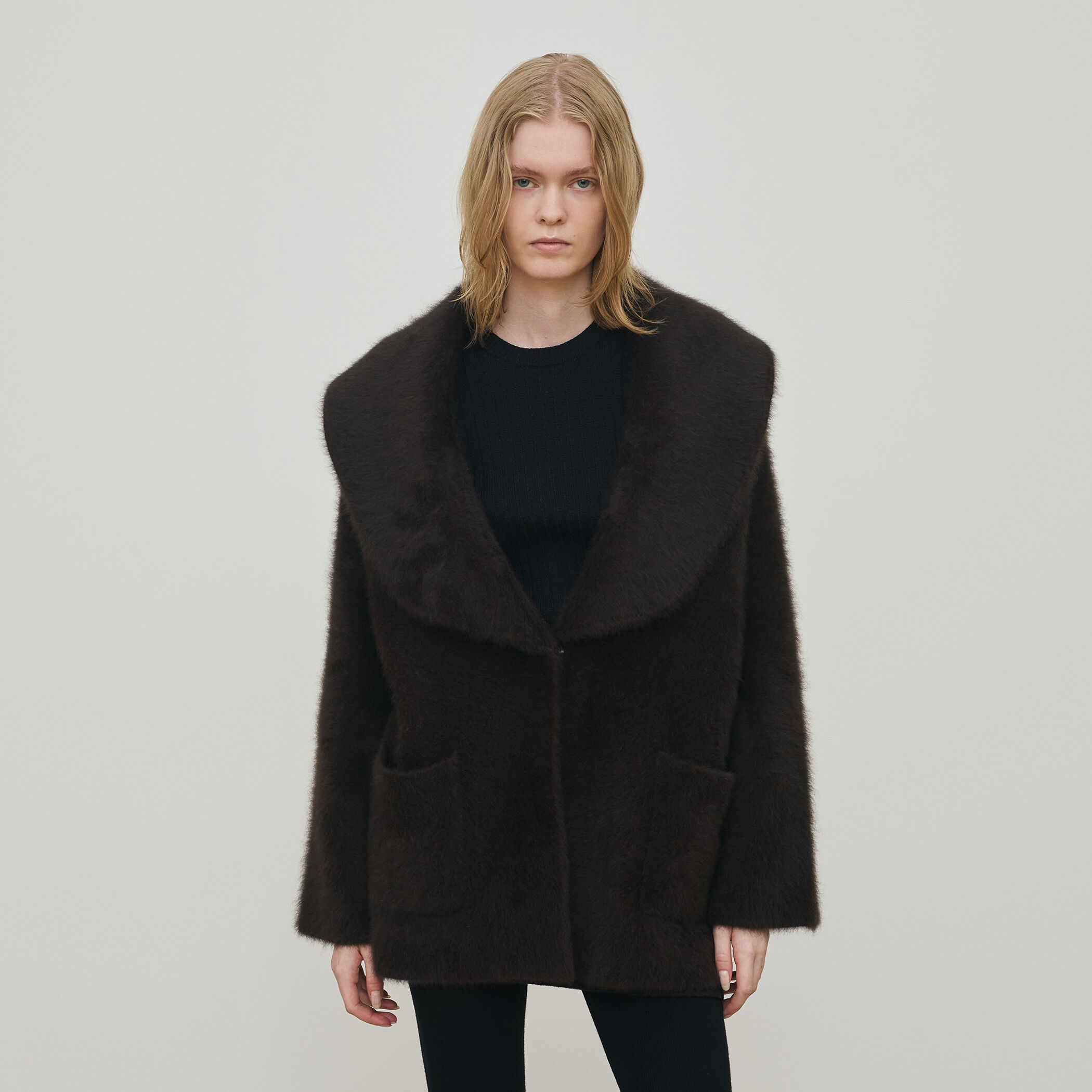 フォックスカシミヤ ショールカラーコート｜トゥモローランド 公式通販