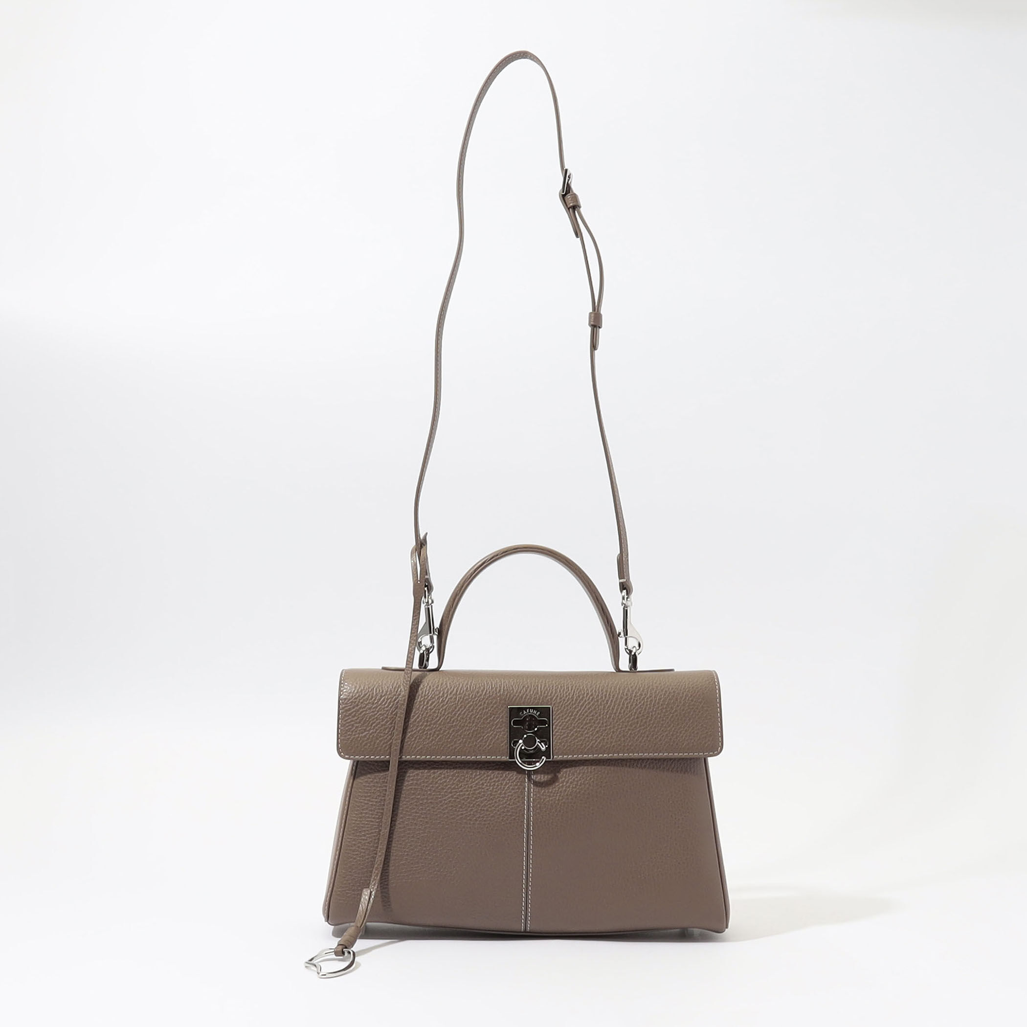 【最終お値下げ】【美品】CAFUNÉ ブラウン ショルダーバッグ 中古・古着通販】CAFUNE (カフネ) 型押しレザー チェーン ショルダー