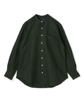 APPLETREES OPEN TRAVELER SHIRT リネン バンドカラーシャツ