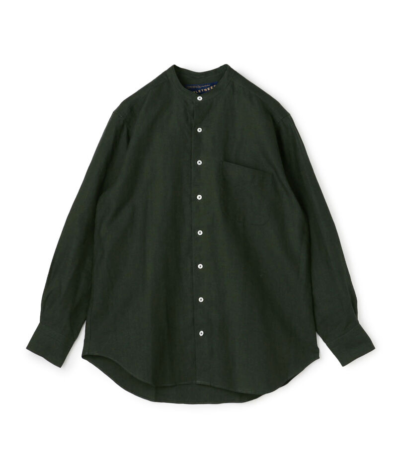 APPLETREES OPEN TRAVELER SHIRT リネン バンドカラーシャツ