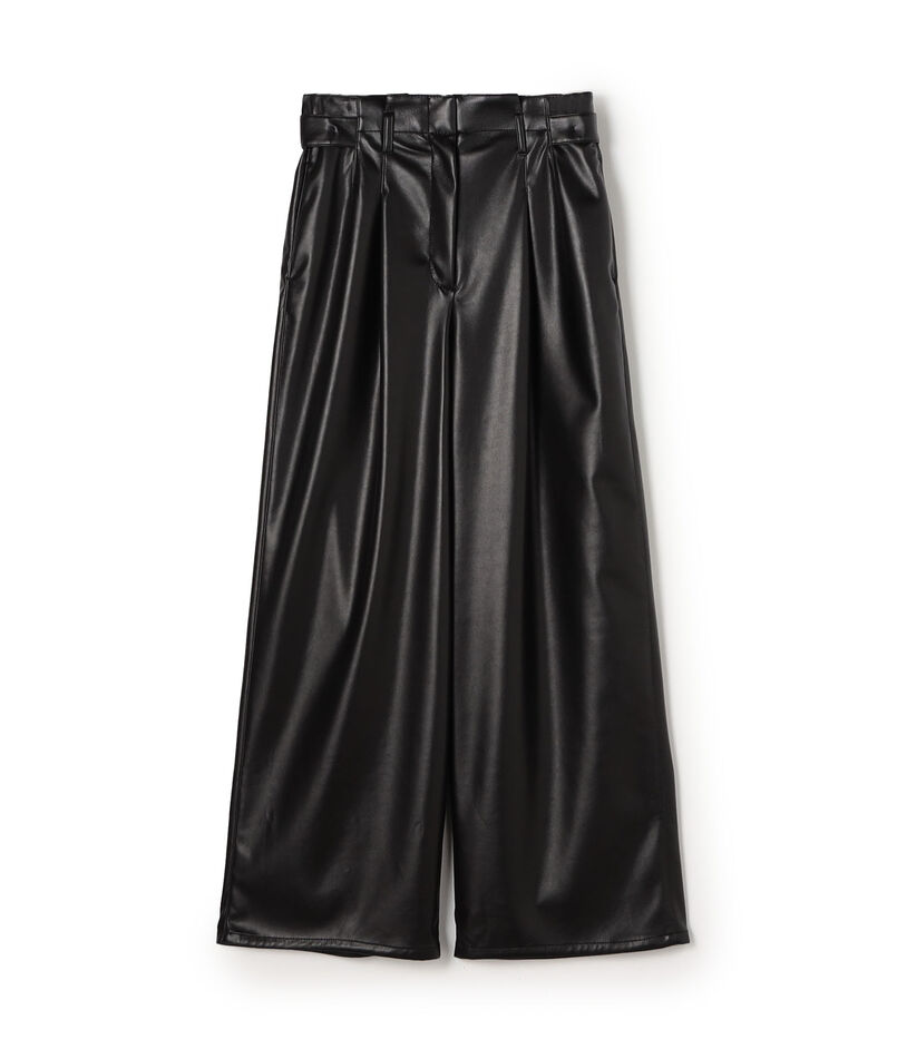 レザーライククロス サイドタブパンツ