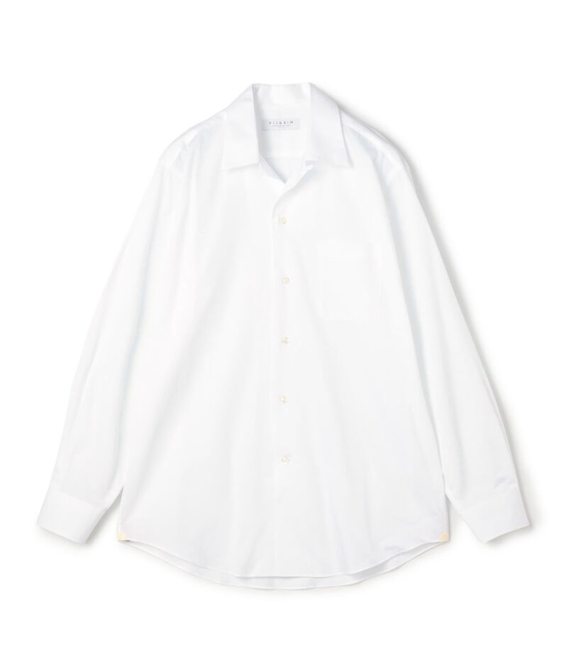 コットンピケ オープンカラー ロングスリーブシャツ CANCLINI