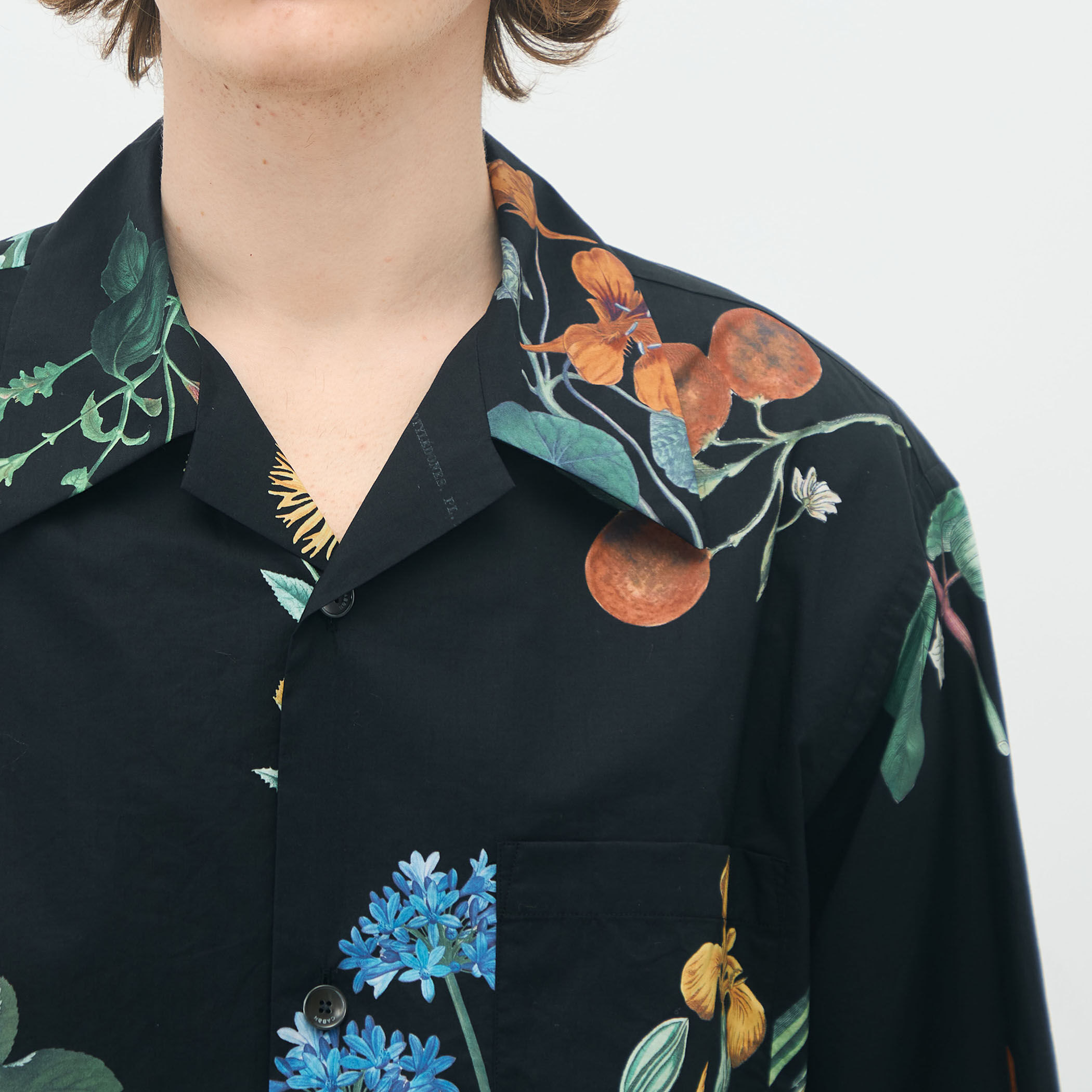 CABaN コットン Green Showerプリント ハーフスリーブシャツ