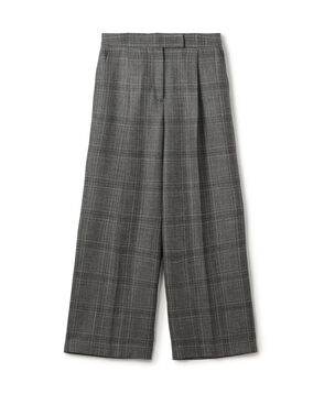 SILK AIR PANE タックワイドパンツ