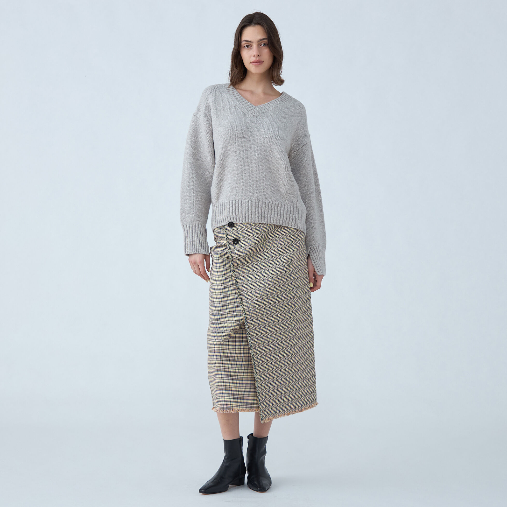 今季♦︎MACPHEE ラムカシミヤワイドリブ Vネックプルオーバー TOMORROWLAND｜ラムカシミヤ Vネックプルオーバー | Rakuten Fashion