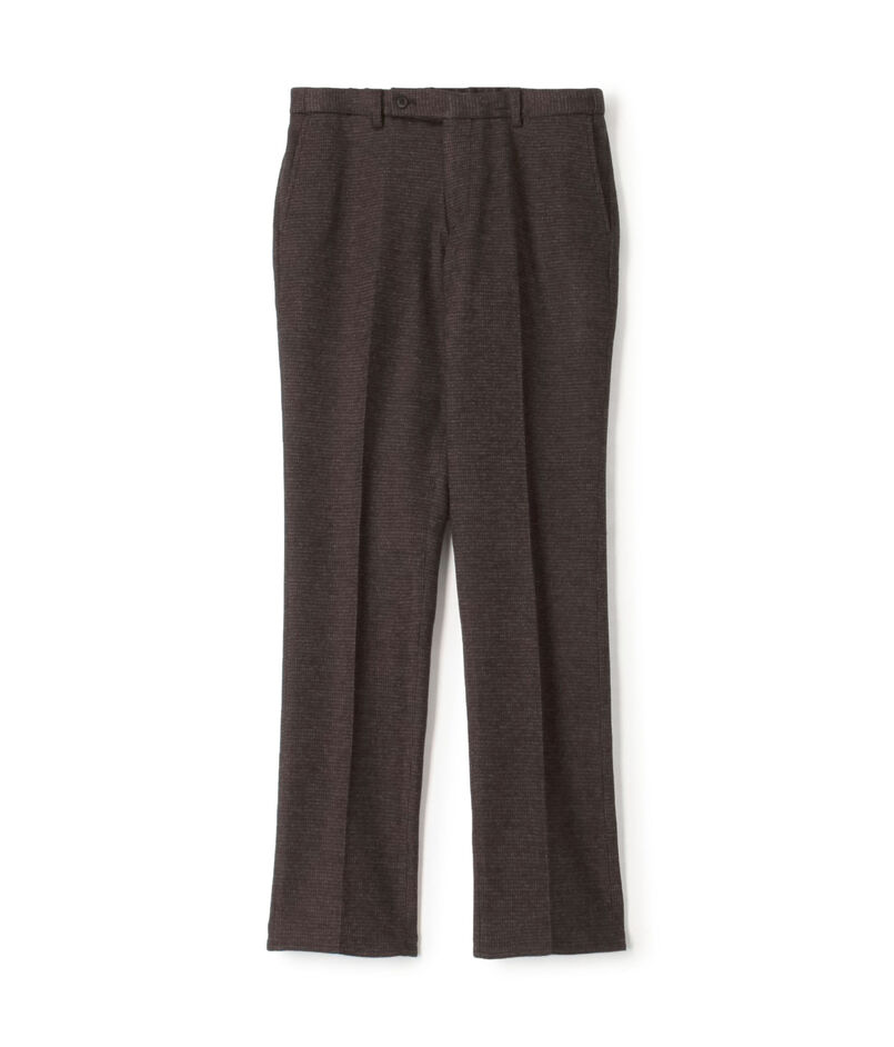 ウールコットン ダブルジャガード ノープリーツシャーリングパンツ