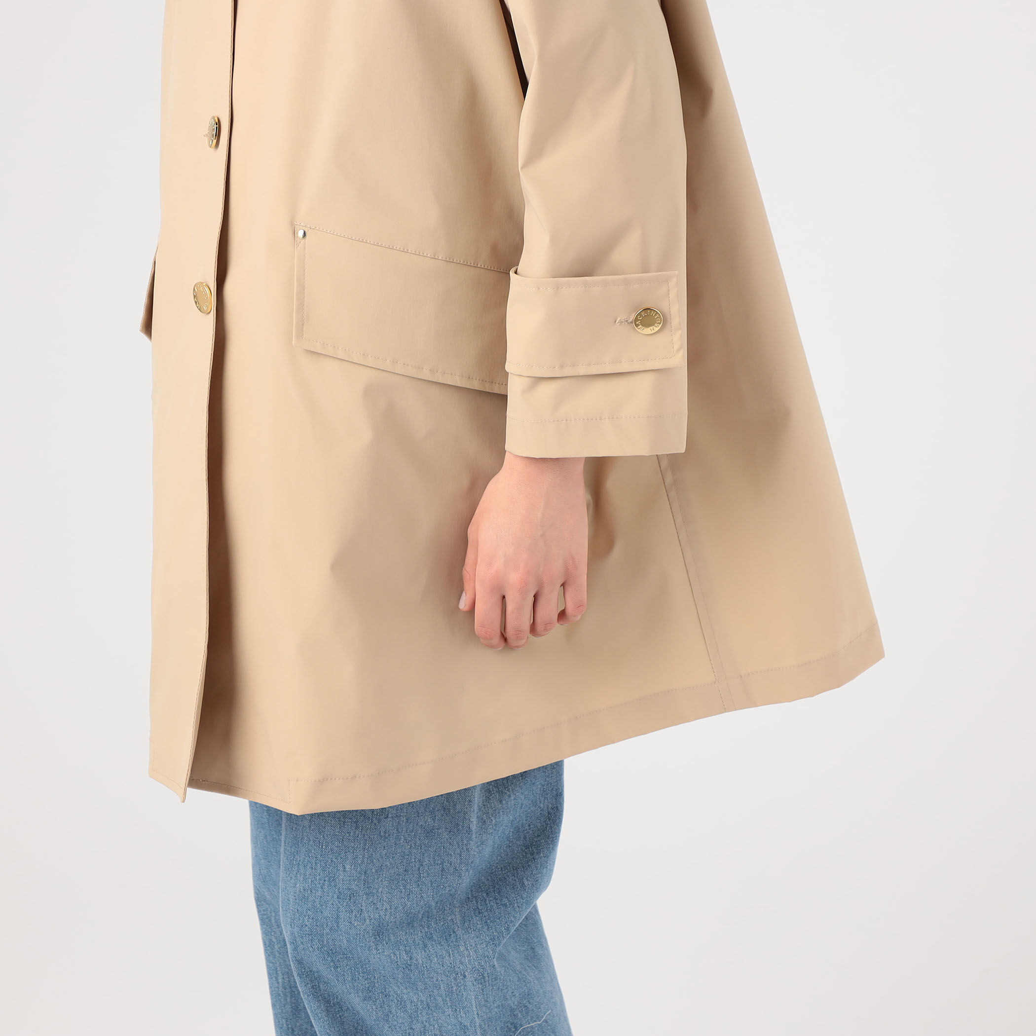【HPS別注】HUMBIE ノーカラーコート（裏地レオパード柄）10サイズ WEB限定販売】【MACKINTOSH】【HUMBIE LEOPARD/ハンビー