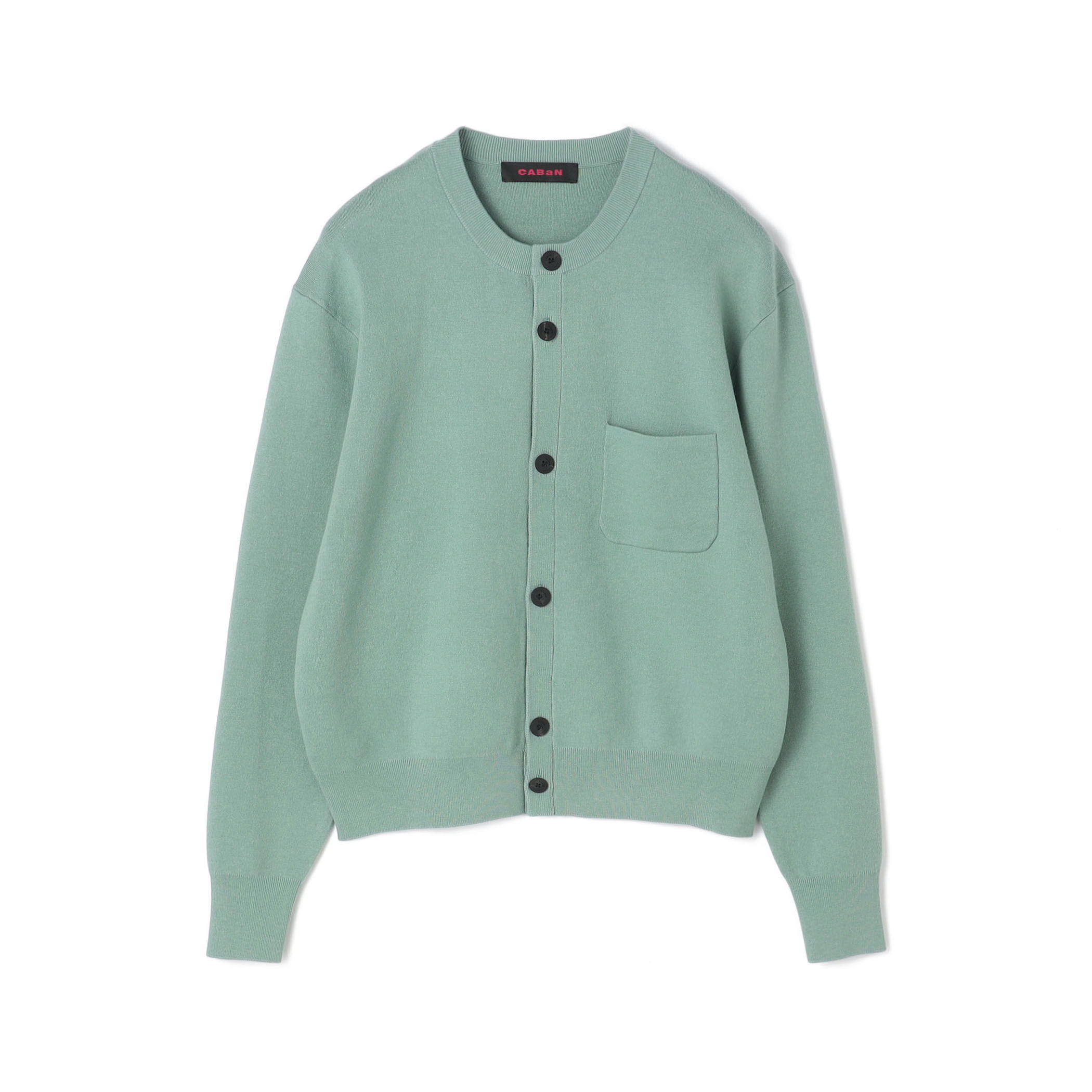 美品✨CABaN コットンカシミヤ カーディガン ベージュ×グリーン XL CABaN コットンカシミヤ ポケットクルーネックカーディガン