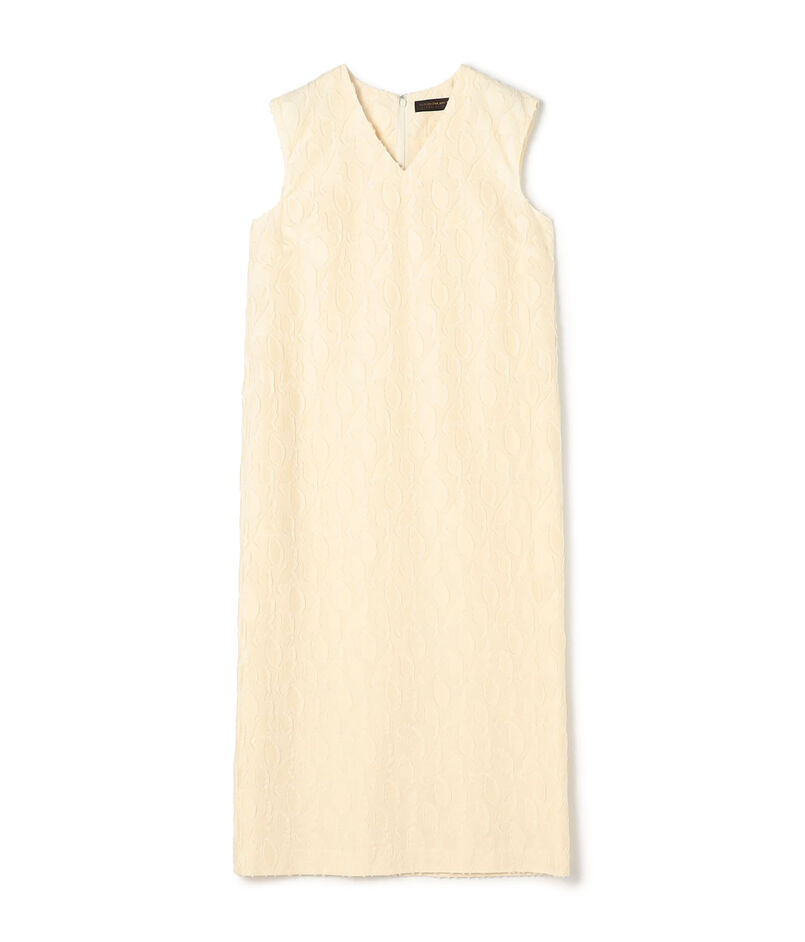 シャイニーカットジャカード Vネックワンピース