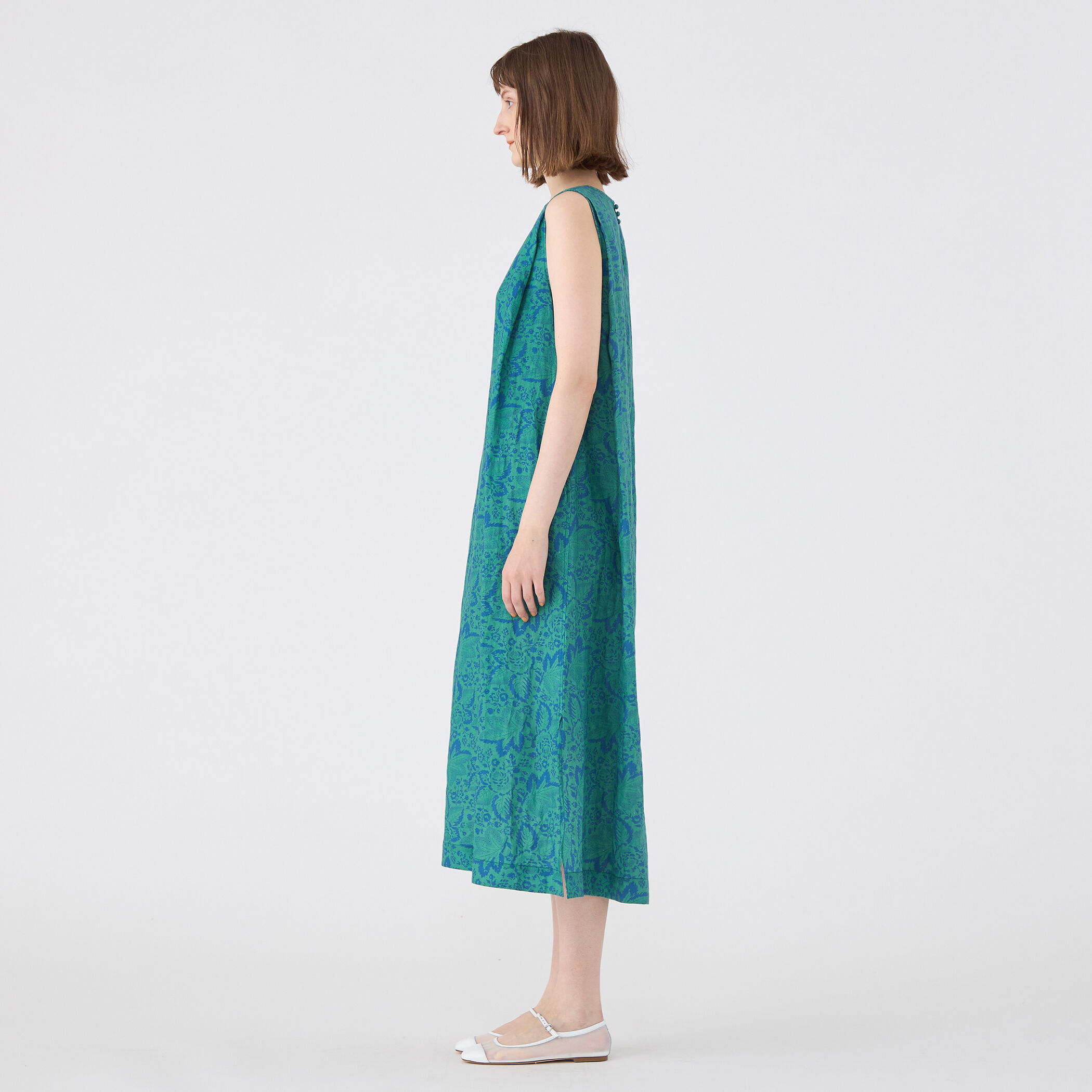 リネンプリント ノースリーブワンピース｜トゥモローランド 公式通販