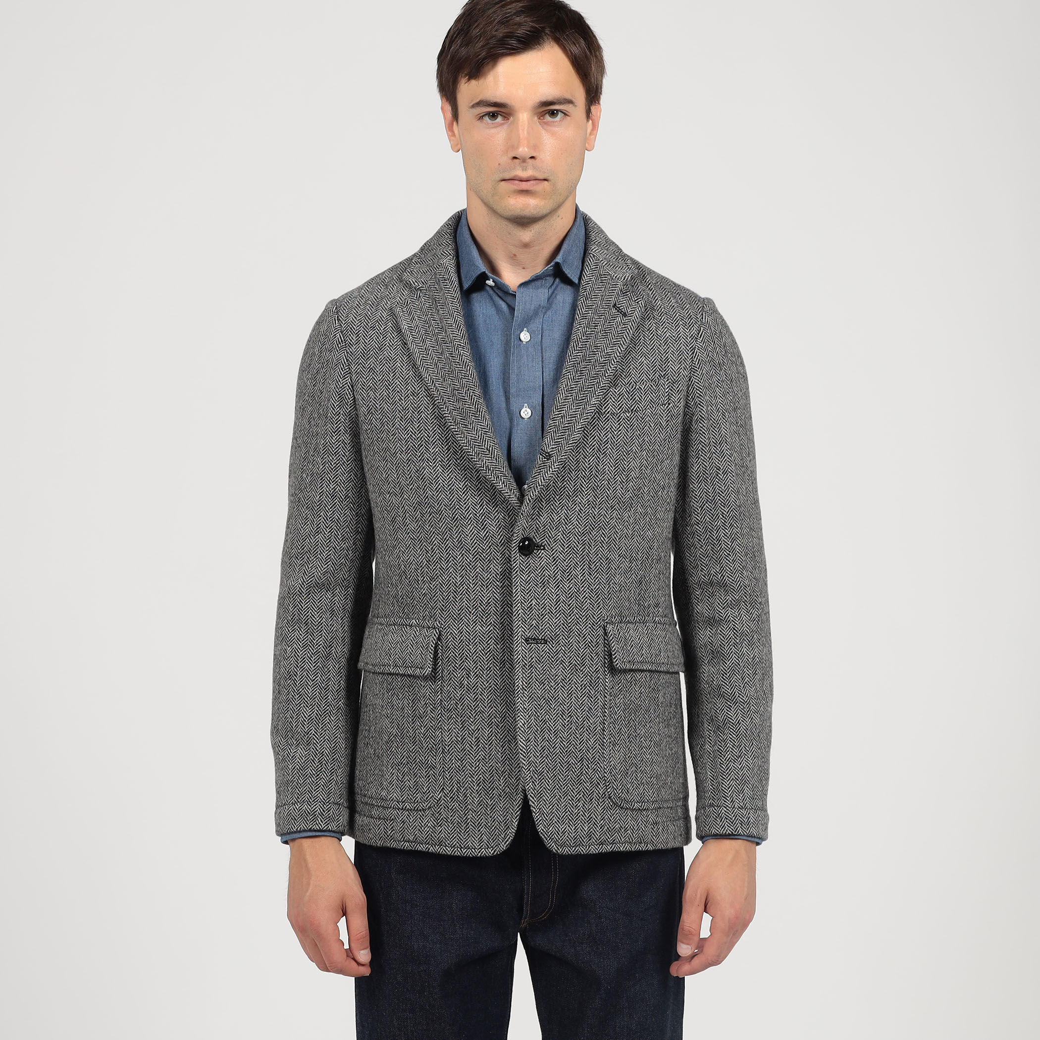 ブリティッシュウールツイード シングルブレステッド3Bジャケット