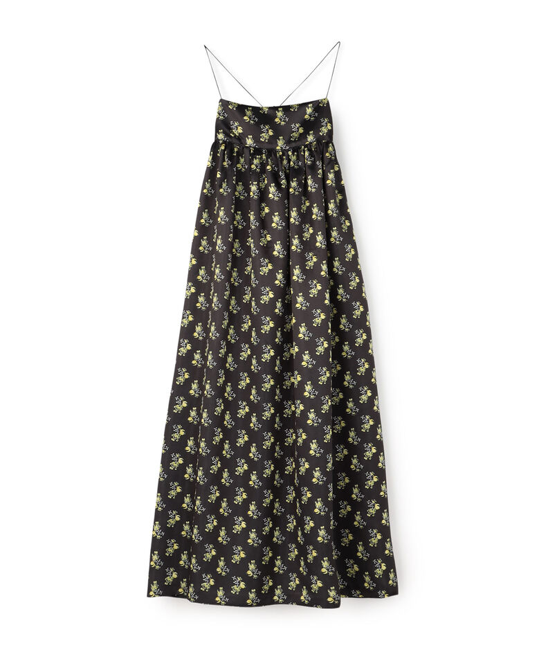 ポリエステルプリント ギャザーキャミソールワンピース  