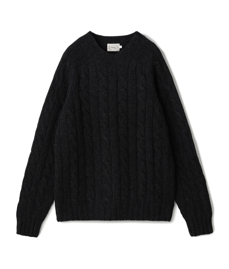 INVERALLAN ウールケーブル クルーネックプルオーバーニット
