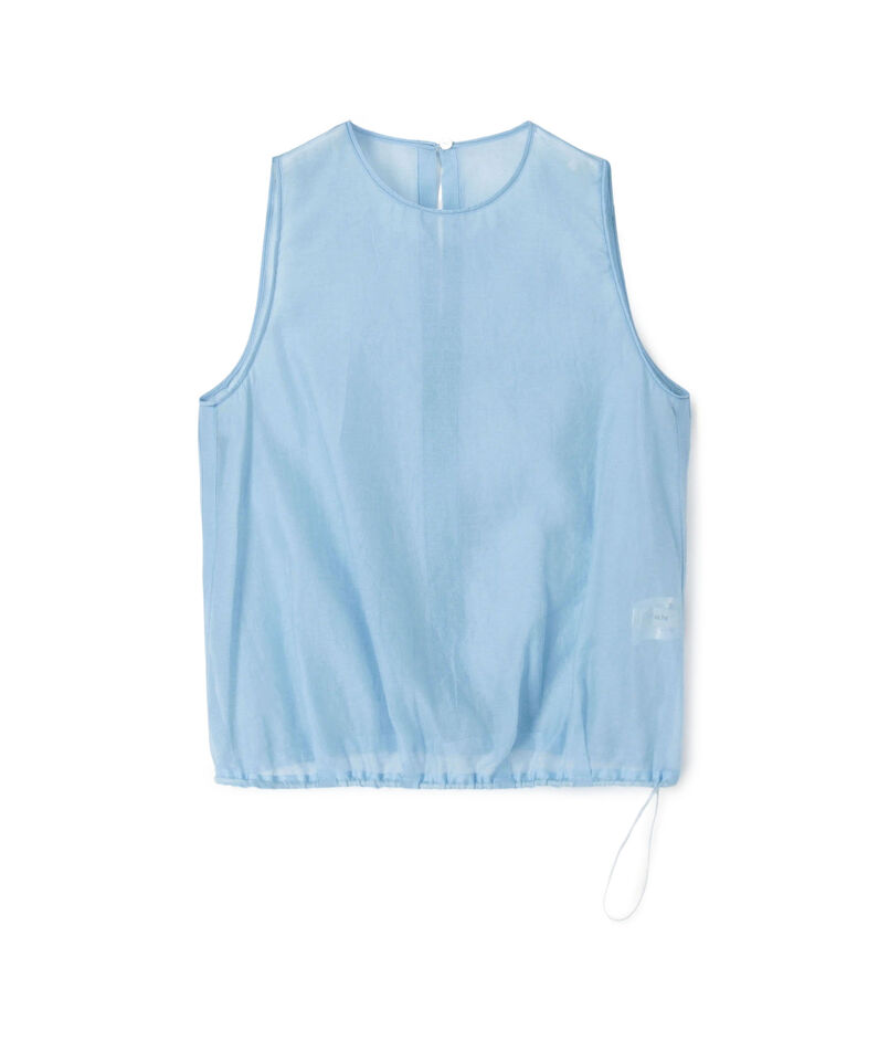 コットンシルクオーガンジー ノースリーブブラウス